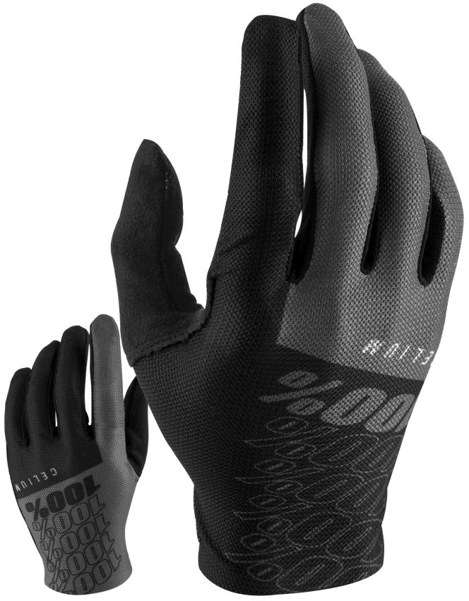 Levně 100% Celium Gloves Black/Grey L