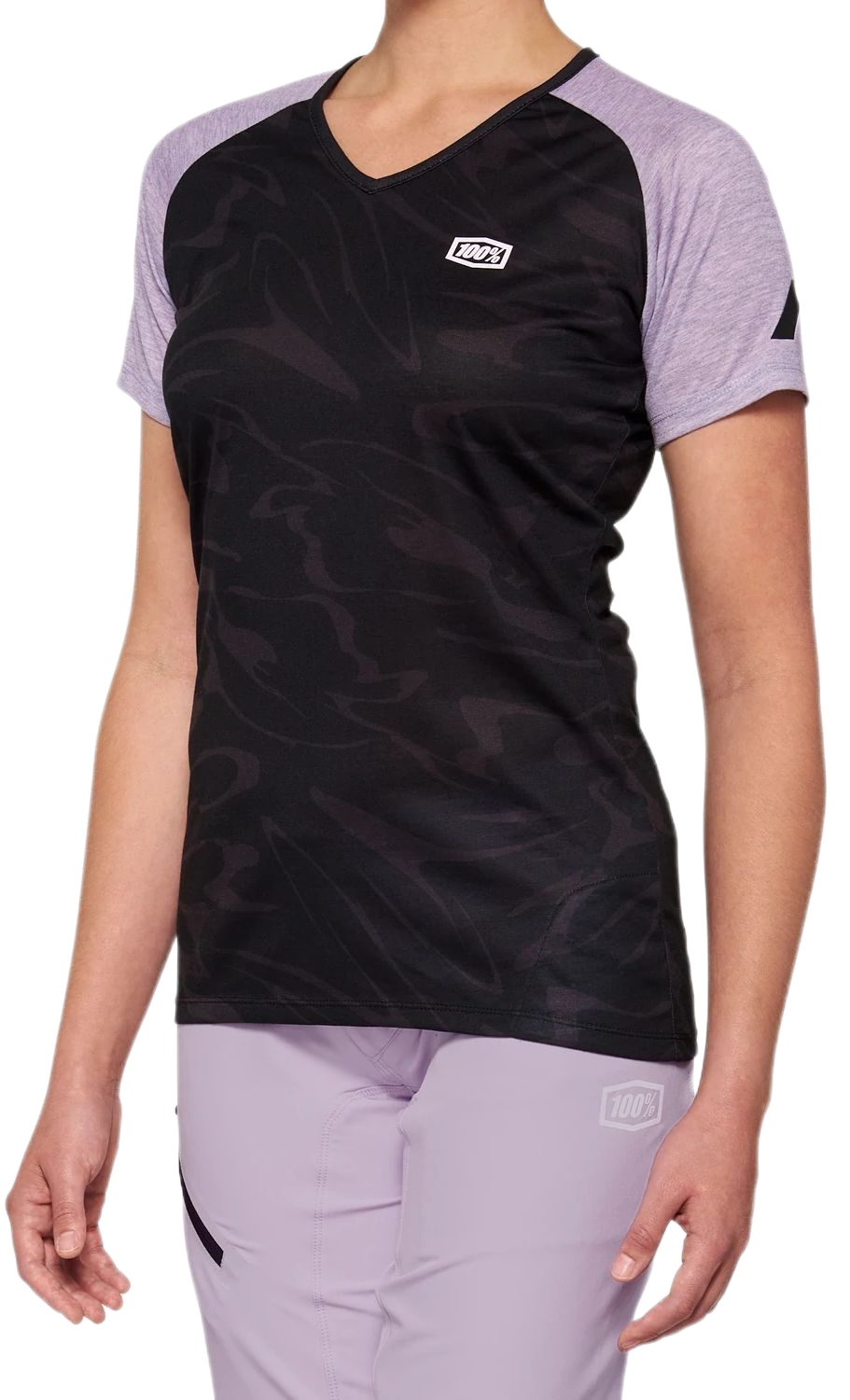 Levně 100% Airmatic Women'S Short Sleeve Jersey Black/Lavender L