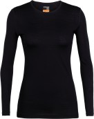 Dámské funkční triko s dlouhým rukávem Icebreaker Womens 200 Oasis LS Crewe - black