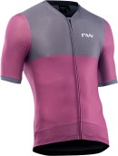 Pánský cyklistický dres Northwave Storm Air Jersey Short Sleeve - plum/dark grey