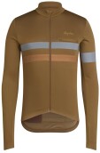 Pánský cyklistický dres Rapha Men's Brevet Long Sleeve Jersey - Brown / Faded Gold