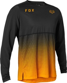 Pánský cyklistický dres s dlouhým rukávem FOX Flexair LS Jersey - Black/Gold