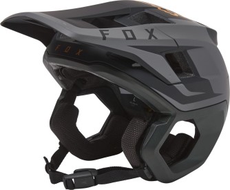 Cyklistická helma FOX Dropframe Pro Helmet Sideswipe - Black/Gold