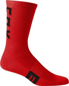 Cyklistické ponožky FOX 8" Flexair Merino Sock - fluo red