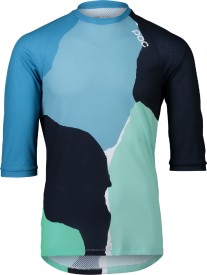 Cyklistický dres s 3/4 rukávem POC MTB Pure 3/4 Jersey - Color Splashes Multi Basalt Blue