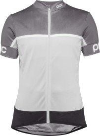 Dámský cyklistický dres POC Essential Road WO Block Jersey - Uranium Black/Bareelene Grey
