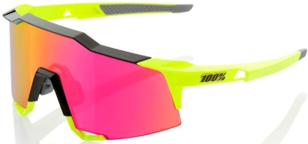 Sluneční brýle 100% Speedcraft - Polished Black/Fluorescent Yellow / Purple Multilayer Mirror Lens