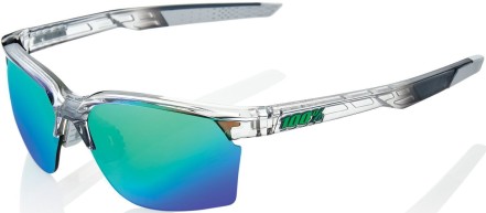 Sluneční brýle 100% Sportcoupe - Polished Translucent Crystal Grey - Green Multilayer Mirror Lens