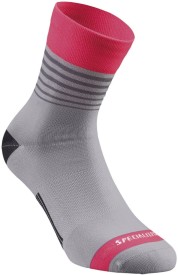 Dámské cyklistické ponožky Specialized Rbx Comp Summer Sock Wmn - light grey/acid red
