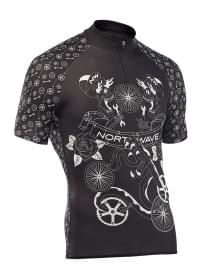 Cyklistický dres Northwave Tattoo - black/white