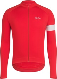 Pánský cyklistický dres Rapha Men's Long Sleeve Core Jersey - Red/White