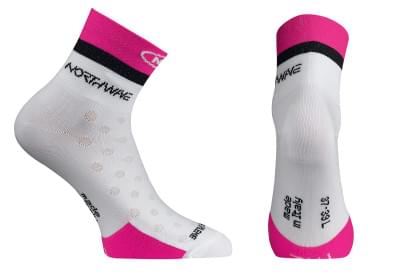 Dámské cyklistické ponožky Northwave Logo –white/fuchsia