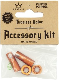 Příslušenství pro bezdušové ventilky Peaty's X Chris King (MK2) Mango Tubeless Valves Accessory Kit