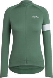 Dámský cyklistický dres Rapha Women's Core Long Sleeve Jersey - Dark Green/White