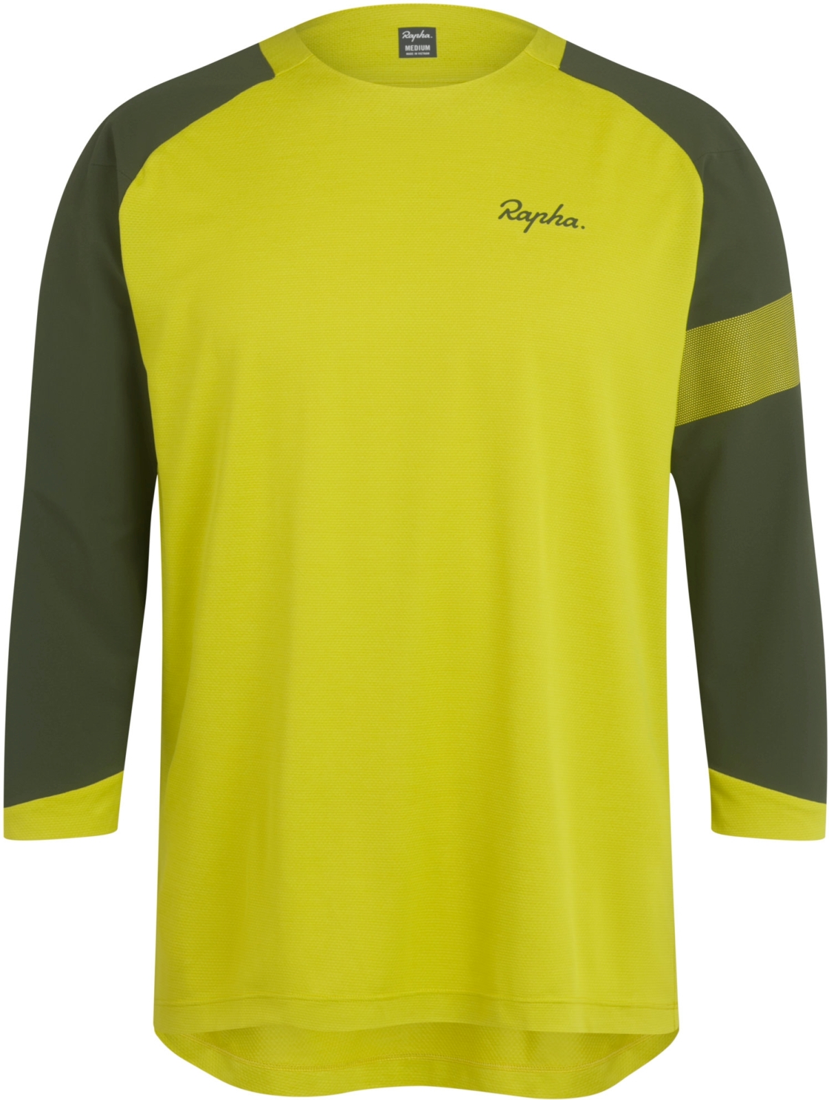 E-shop Rapha Men's Trail 3/4 Sleeve Jersey - Gecko Yellow/Deep Olive Green M